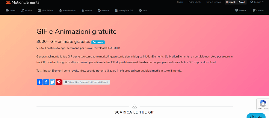 piattaforma a pagamento per gif